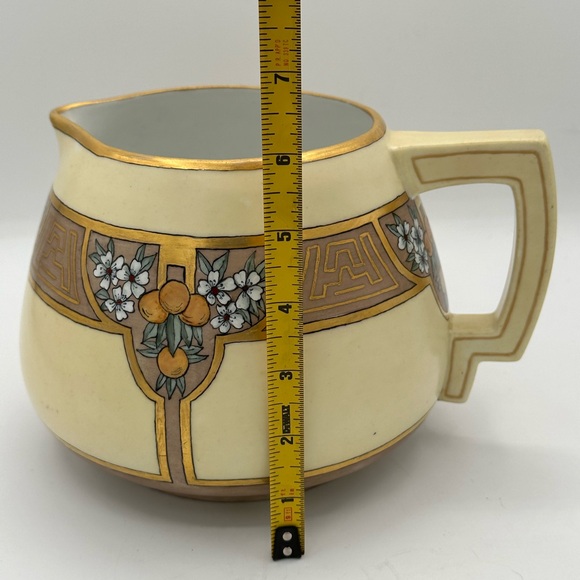 Limoges Austria Citrus Design Lemonade Pitcher C. 1912-1930- Signed Cotter - Picture 7 of 9